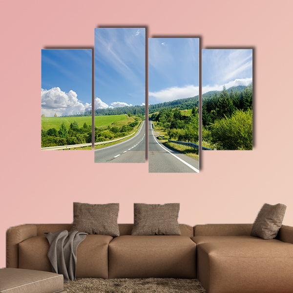Road in mountain, Ukrainian Carpathians multi panel canvas wall art