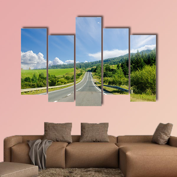 Road in mountain, Ukranian Carpathians multi panel canvas wall art