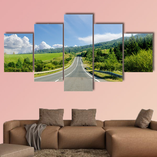 Road in mountain, Ukranian Carpathians multi panel canvas wall art