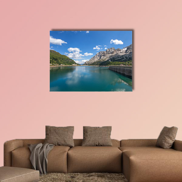 Landscape of a mountain lake/ Fedaia lake/ Dolomites/ Italy Multi panel canvas wall art