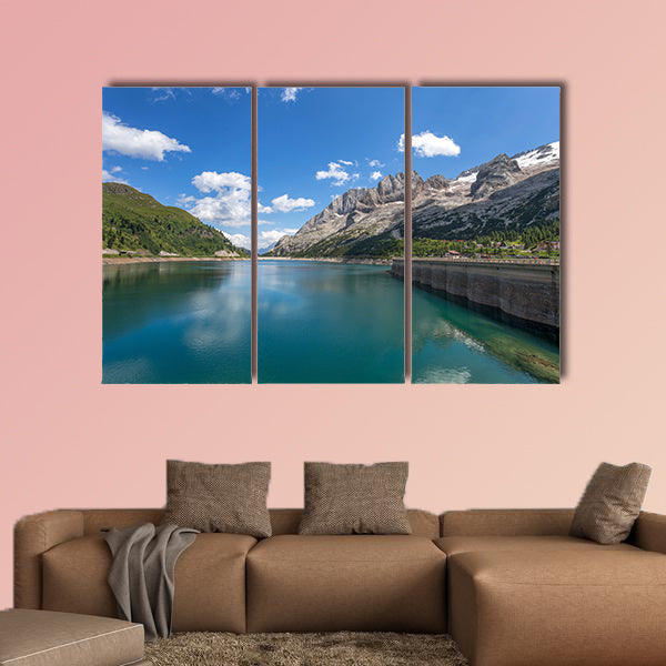 Landscape of a mountain lake/ Fedaia lake/ Dolomites/ Italy Multi panel canvas wall art