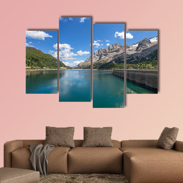 Landscape of a mountain lake/ Fedaia lake/ Dolomites/ Italy Multi panel canvas wall art
