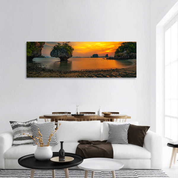 Sunset over Laopilae island panoramic canvas wall art