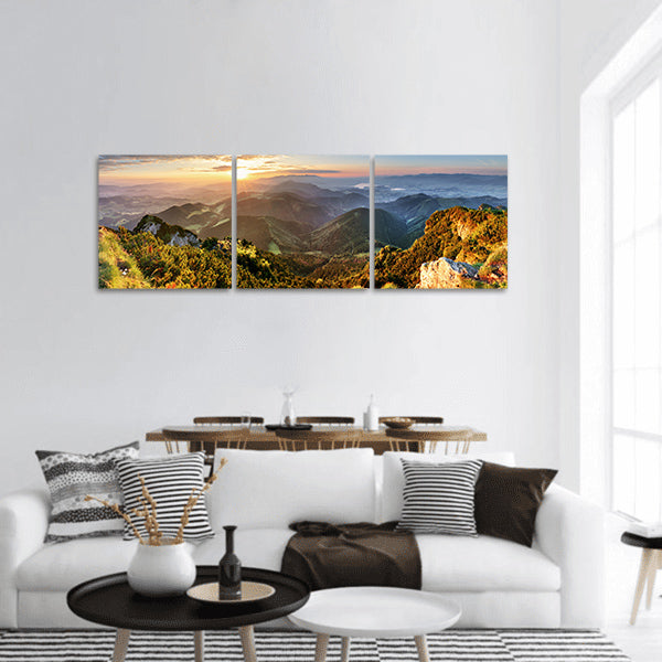 Mountain forest landscape panoramic canvas wall art