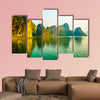 Beautiful sunset at Halong Bay in Vietnam Multi panel canvas wall art