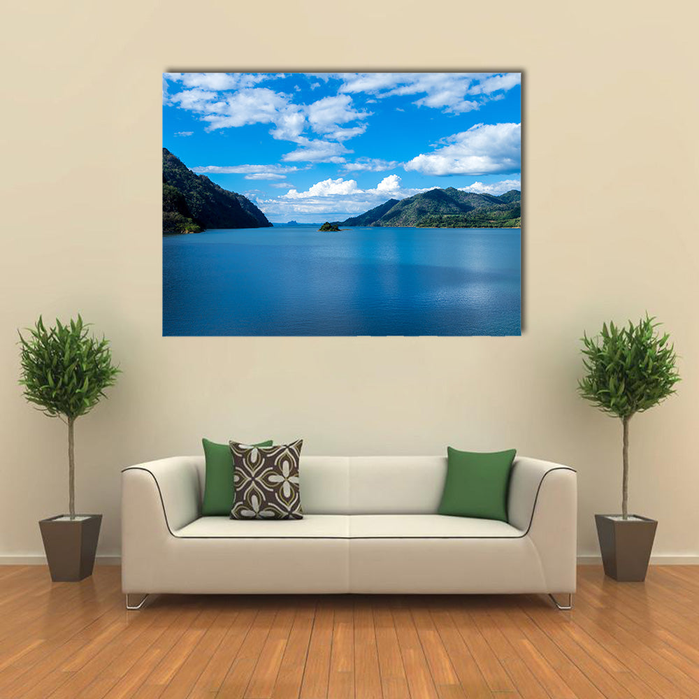 Wide view of beautiful landscape with river is vast dark  wall art