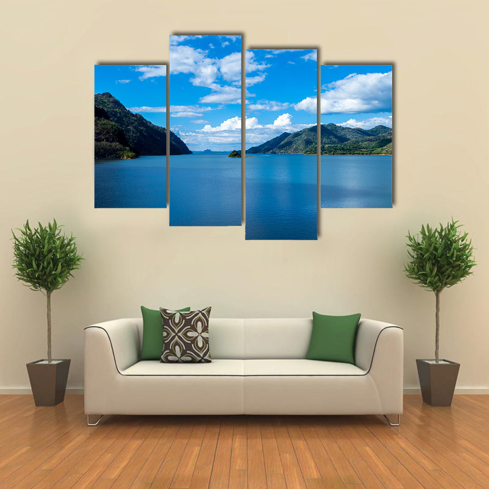 Wide view of beautiful landscape with river is vast dark  wall art