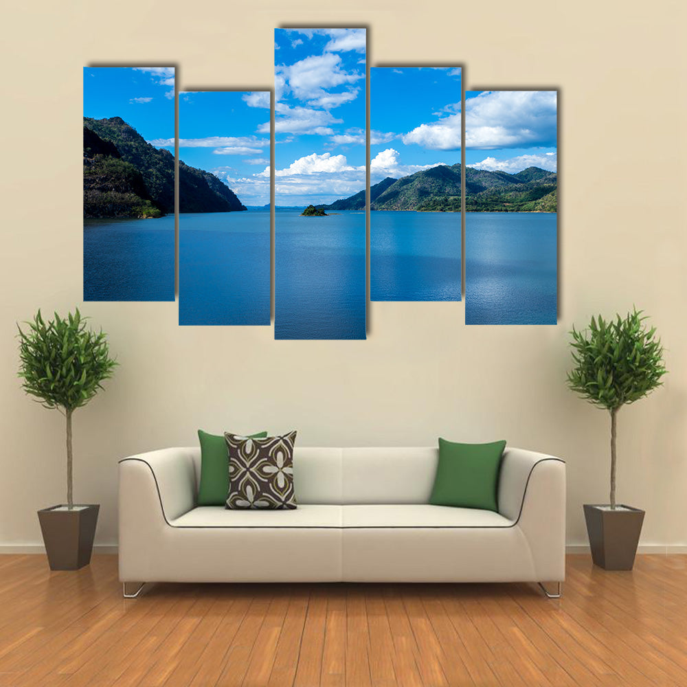 Wide view of beautiful landscape with river is vast dark  wall art