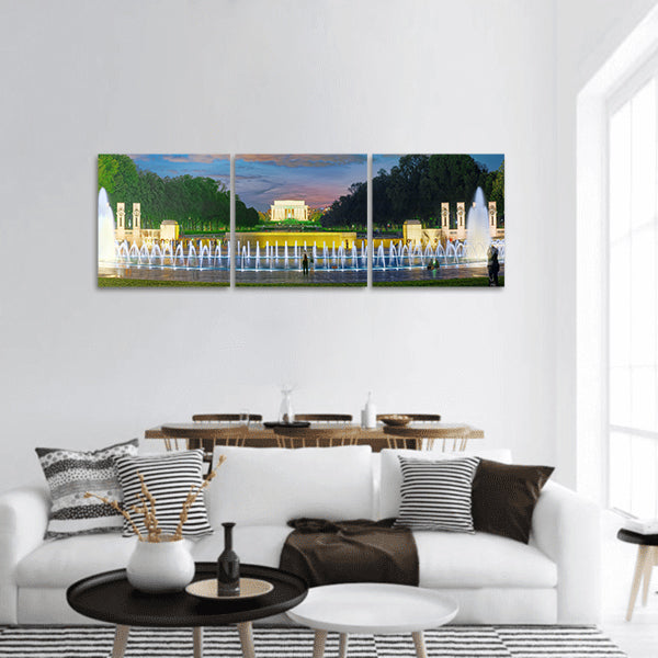 Washington Monument to World War II Memorial on Mall panoramic canvas wall art
