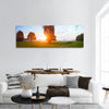 The meadow in sunny summer morning, panoramic canvas wall art