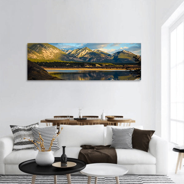 Golden hour landscape Wetlands British Columbia ,Canada panoramic canvas wall art