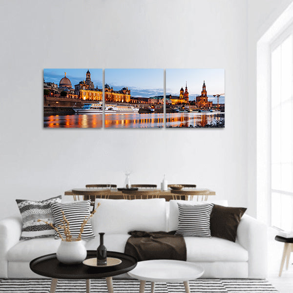 Dresden Old Town architecture with Elbe river Germany panoramic canvas wall art