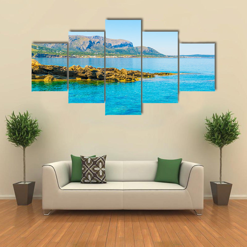 Seaside view of Betlem, Mallorca, Spain Multi panel canvas wall art