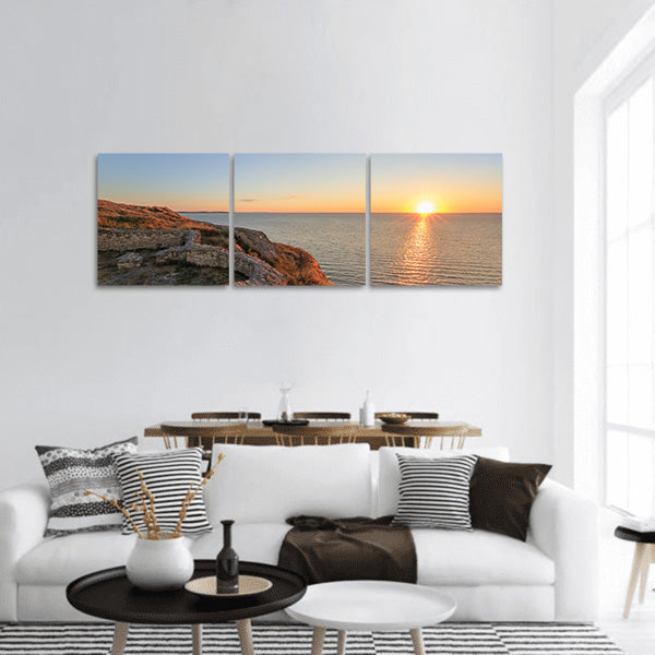 Roman ruins of Argamum citadel Dobrogea, Romania panoramic canvas wall art