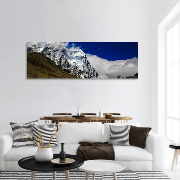 Landscape of deep blue sky panoramic canvas wall art