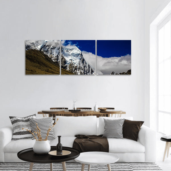 Landscape of deep blue sky panoramic canvas wall art