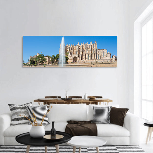 Palma de Mallorca, Spain gothic Cathedral of Santa Maria panoramic canvas wall art