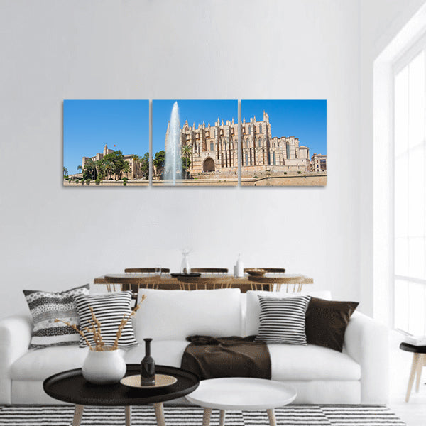 Palma de Mallorca, Spain gothic Cathedral of Santa Maria panoramic canvas wall art