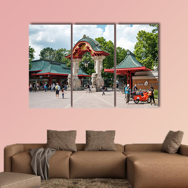 The Entrance Gate of the Berlin Zoo / Zoological Garden multi panel canvas wall art