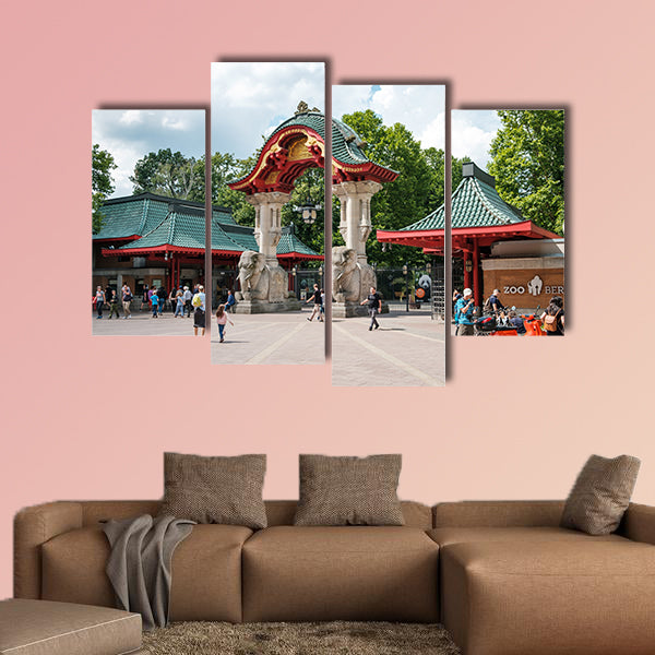 The Entrance Gate of the Berlin Zoo / Zoological Garden multi panel canvas wall art