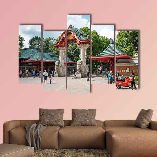 The Entrance Gate of the Berlin Zoo / Zoological Garden multi panel canvas wall art