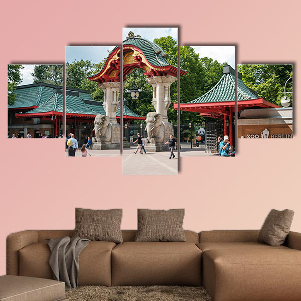 The Entrance Gate of the Berlin Zoo / Zoological Garden multi panel canvas wall art