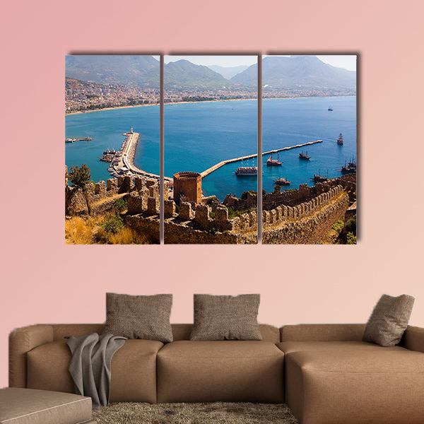 The ancient fortress of Alanya and the Red Tower, Turkey multi panel canvas wall art
