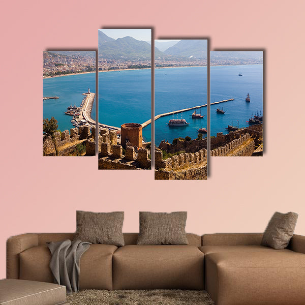 The ancient fortress of Alanya and the Red Tower, Turkey multi panel canvas wall art