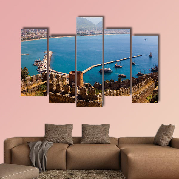 The ancient fortress of Alanya and the Red Tower, Turkey multi panel canvas wall art