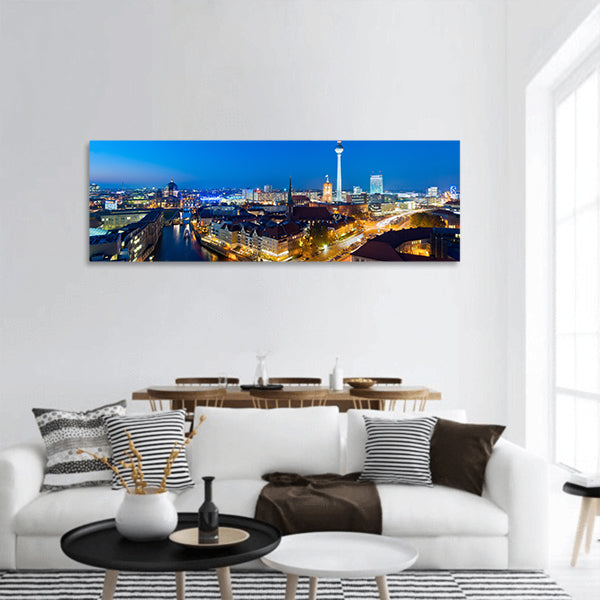 Berlin cityscape panoramic canvas wall art