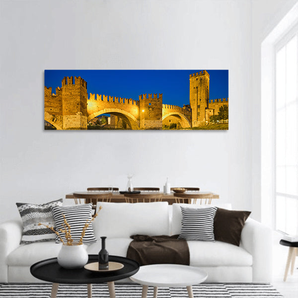 Castelvecchio Bridge panoramic canvas wall art