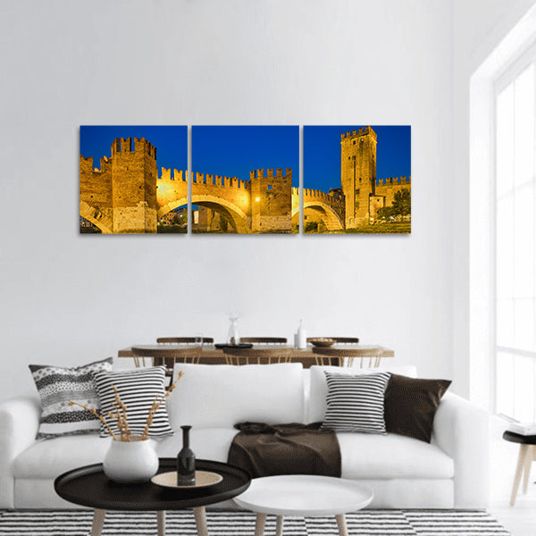 Castelvecchio Bridge panoramic canvas wall art