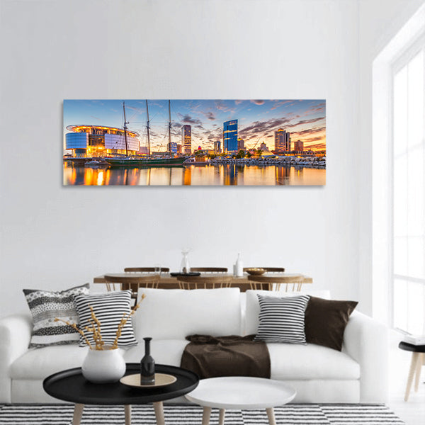 USA downtown city skyline panoramic canvas wall art