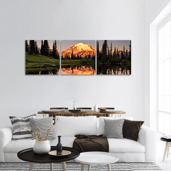 Mount Rainier reflection panoramic canvas wall art
