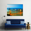 View of Chain Bridge, Hungarian Parliament and River Danube form Buda Castle Multi Panel Canvas Wall Art