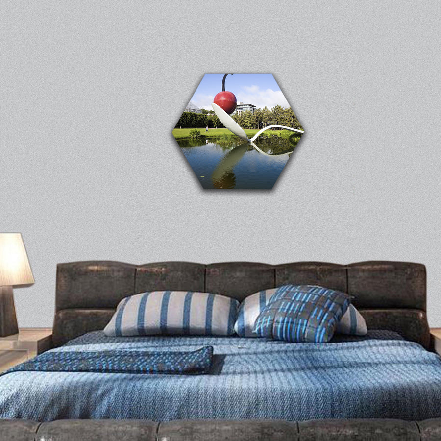 Cherry in Minneapolis Sculpture Garden hexagonal canvas wall art