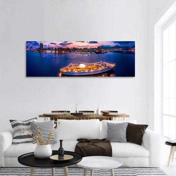 Aerial view Cityscape panoramic canvas wall art