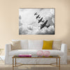 Amazing Black and white retro image of Lancaster bombers Multi Panel Canvas Wall Art