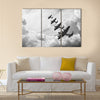 Amazing Black and white retro image of Lancaster bombers Multi Panel Canvas Wall Art