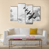 Amazing Black and white retro image of Lancaster bombers Multi Panel Canvas Wall Art