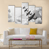 Amazing Black and white retro image of Lancaster bombers Multi Panel Canvas Wall Art