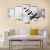 Amazing Black and white retro image of Lancaster bombers Multi Panel Canvas Wall Art