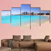 Cancun beach view from turquoise Caribbean Sea multi panel canvas wall art