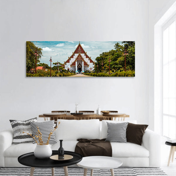 Thai buddhist temple panoramic canvas wall art