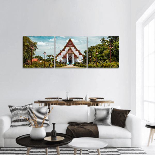 Thai buddhist temple panoramic canvas wall art