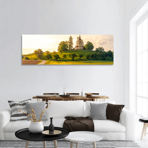 spring landscape on sunny day panoramic canvas wall art