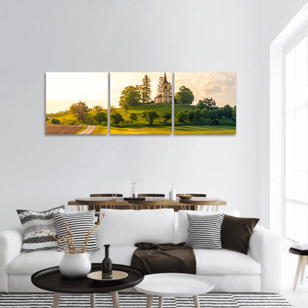 spring landscape on sunny day panoramic canvas wall art