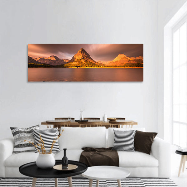 Sunrise in Glacier National Park panoramic canvas wall art