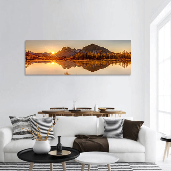 Sunrise at Vermilion lake panoramic canvas wall art