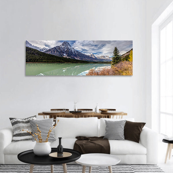 Reflection in the Waterfowl Lakes panoramic canvas wall art